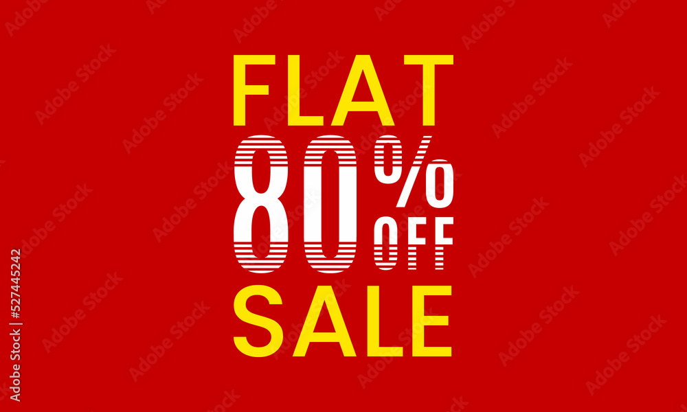 flat 80 percent off sale, flat 80 percent vector typography, abstract 80 percent discount