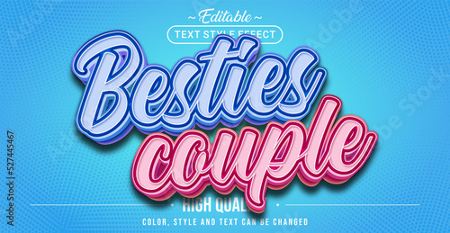 Editable text style effect - Besties Couple text style theme.