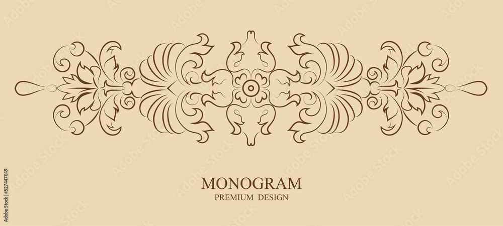 Decorative polygraphic vector element on a light background, Vintage ornament greeting card vector template, Retro wedding invitation, Vector illustration Decorative polygraphic vector element on a light background, Vintage ornament greeting card vector template, Retro wedding invitation, Vector illustration