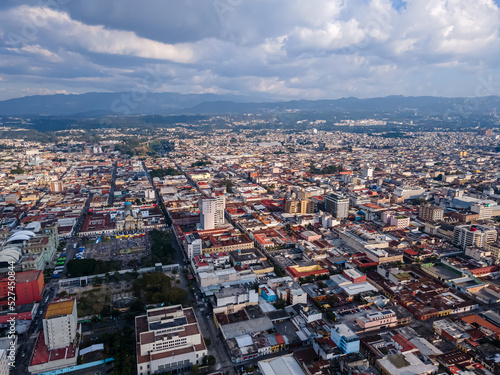 Beautiful aerial view of Guatemala City - Catedral Metropolitana de Santiago de Guatemala, the Constitution Plaza in Guatemala © Gian