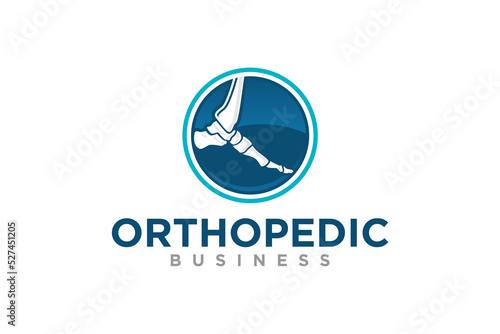 Orthopedic ankle bone logo design chiropratic clinic icon symbol medical health care
