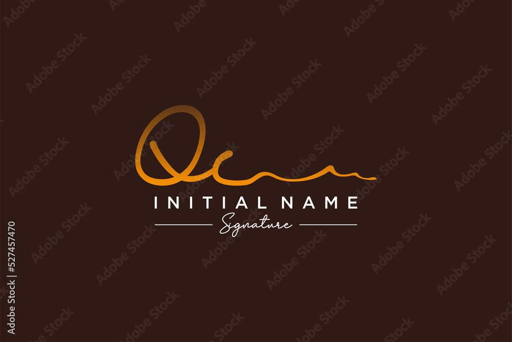 Initial QC signature logo template vector. Hand drawn Calligraphy lettering Vector illustration.