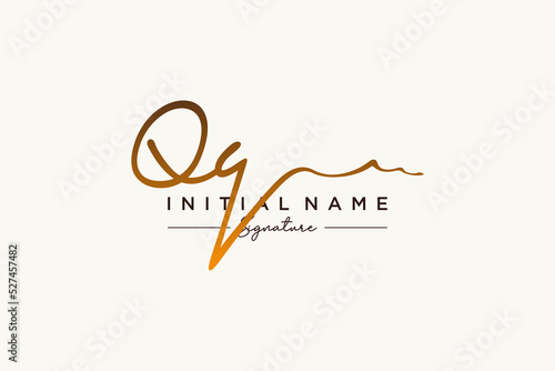 Initial QQ signature logo template vector. Hand drawn Calligraphy lettering Vector illustration.