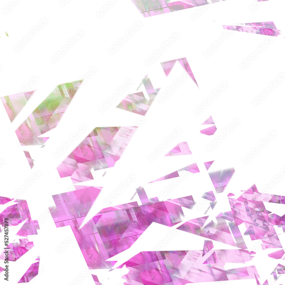 Isolated transparent abstract glitch art shape element.