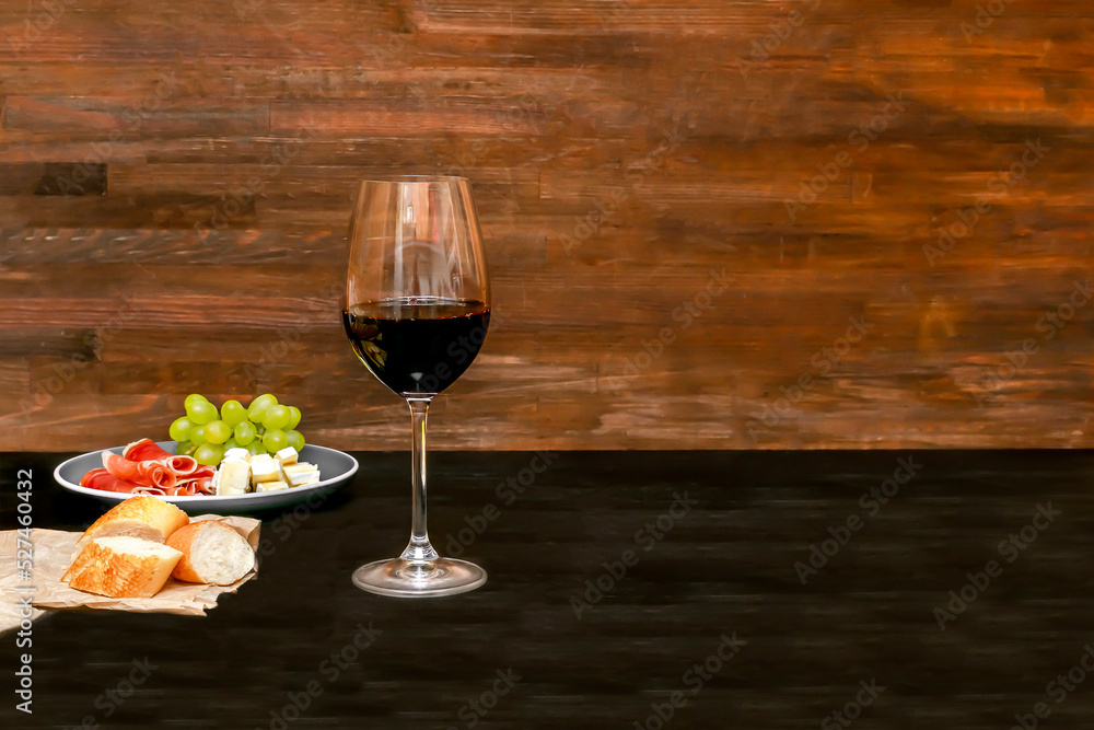 Naklejka premium wine and cheese