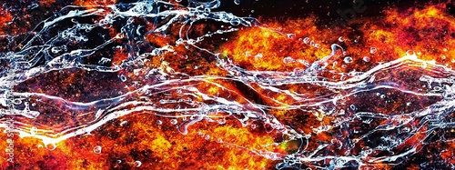 Abstract background where fire and water merge