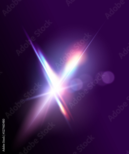 Ethereal modern light lens flare effect. Vector illustration.