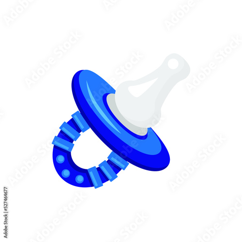 Blue baby pacifier on white background