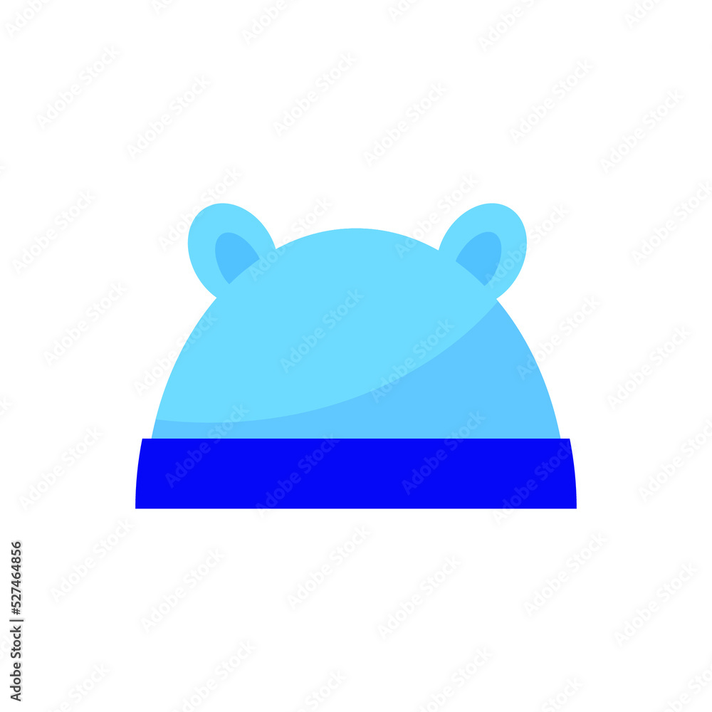 Blue baby hat on white background Blue baby hat on white background