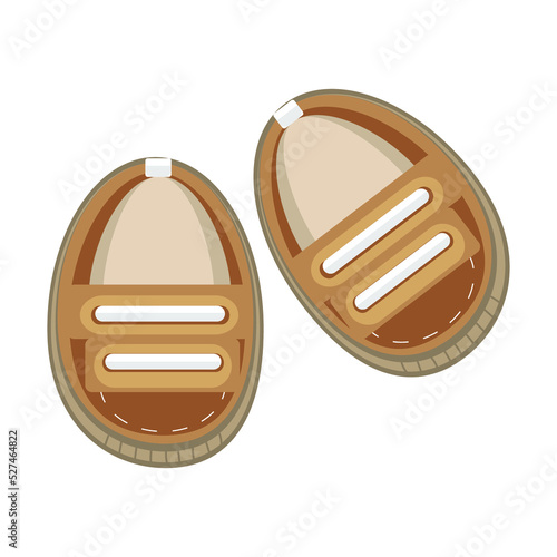 Stylish baby shoes on white background