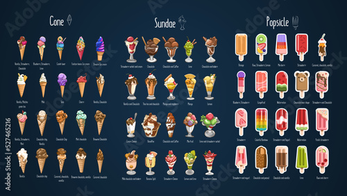 Ice cream vector set collection graphic design