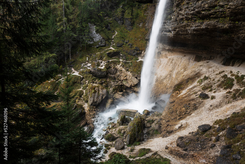 Big Percnik Waterfall in Autumn Time - Vrata valley Slovenia