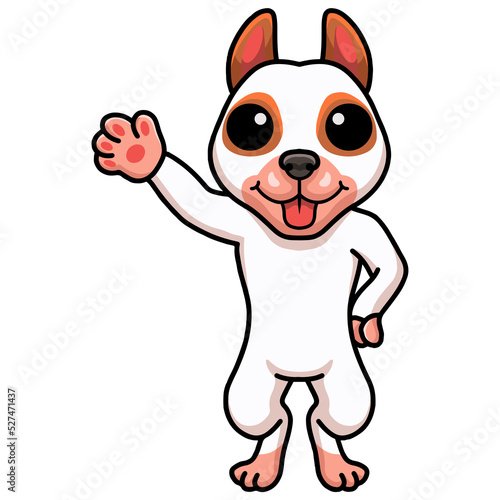 Cute bully kutta cartoon waving hand