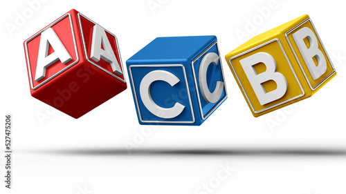 Wallpaper Mural Colored cubes flying randomly for compositions Torontodigital.ca