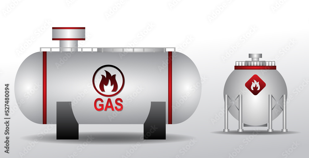 gas and fuel storage oxygen tank set. flammable gas cylinder container