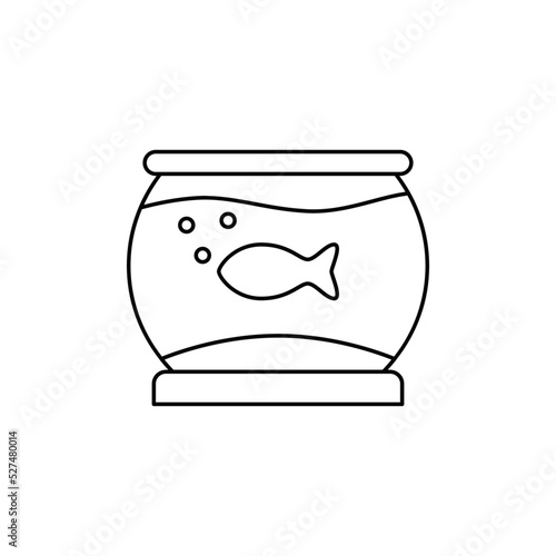 Aquarium icon in line style icon, isolated on white background