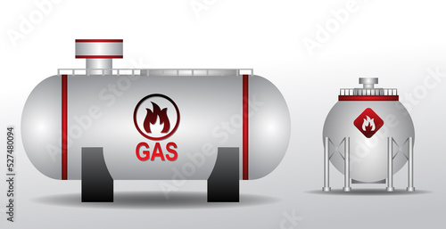 gas and fuel storage oxygen tank set. flammable 

gas cylinder container. gas cylinder containers 

of different types.
