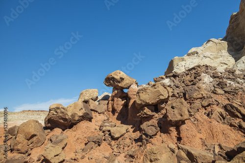 Red and white sandstone rock formations in Arizona 