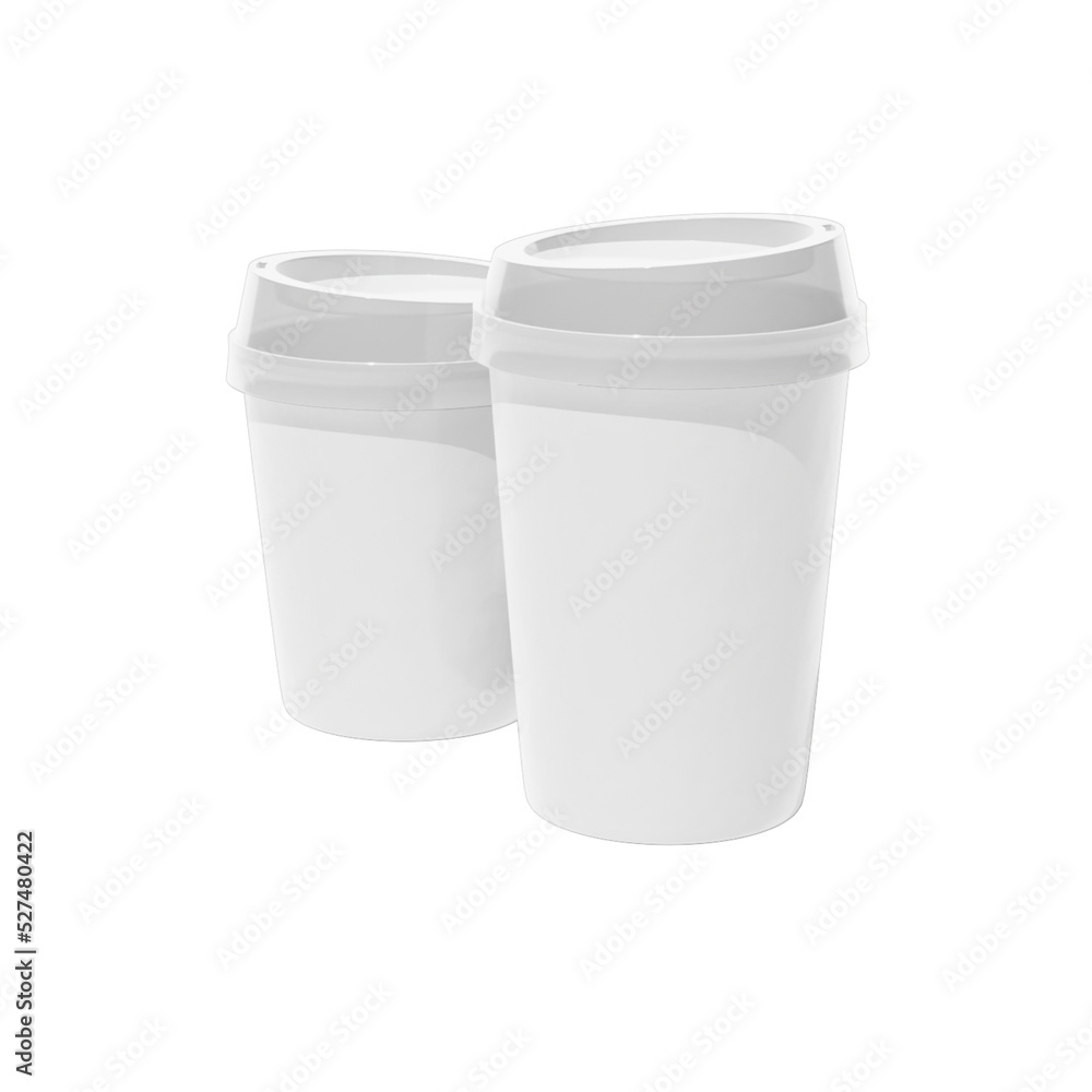 White coffee cup mockup design, with plastic lid White coffee cup mockup design, with plastic lid