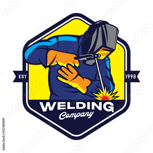 Welding vector illustration in vintage style, perfect for tshirt design company logo design