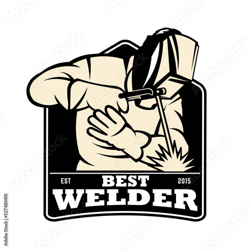 Welding vector illustration in vintage style, perfect for tshirt design company logo design