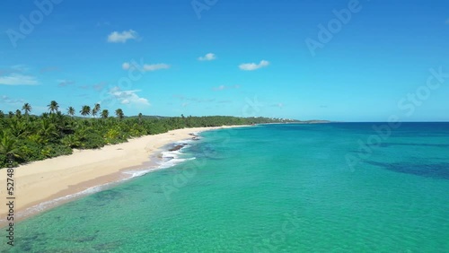 An aerial view of Los Tubos Surf Beach near Manati, Puerto Rico.