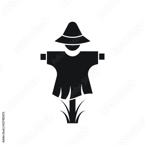 Scarecrow icon design. Farm scarecrow icon. scarecrow icon vector symbol illustration. isolated on white background