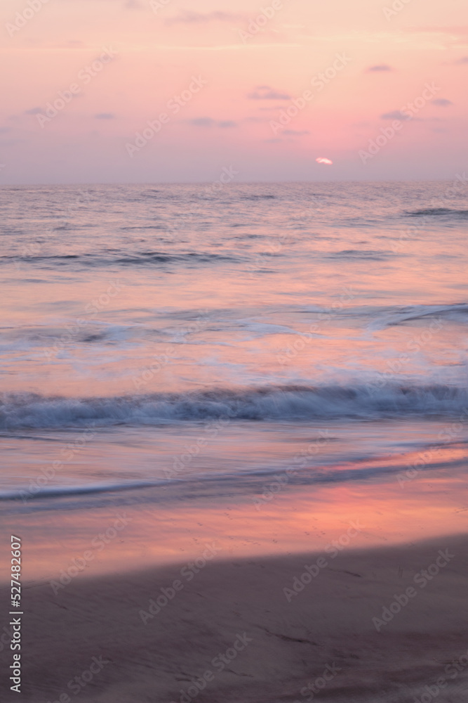 pink sunset on the beach