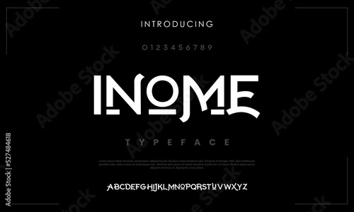 Abstract Fashion font alphabet. Minimal modern urban fonts for logo, brand etc. Typography typeface uppercase lowercase and number. vector illustration
