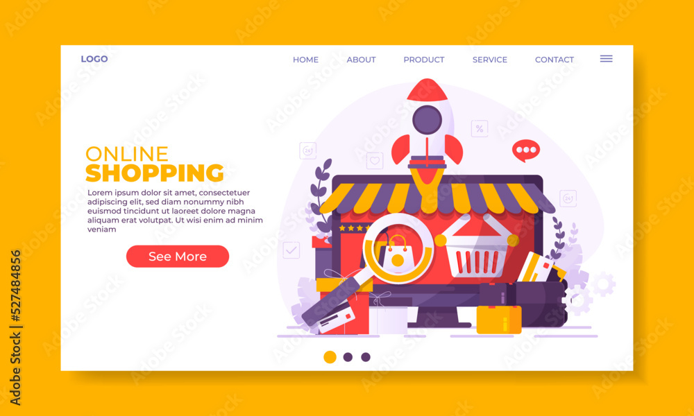 Online shopping concept illustration, perfect for web design, banner, mobile app, landing page Online shopping concept illustration, perfect for web design, banner, mobile app, landing page