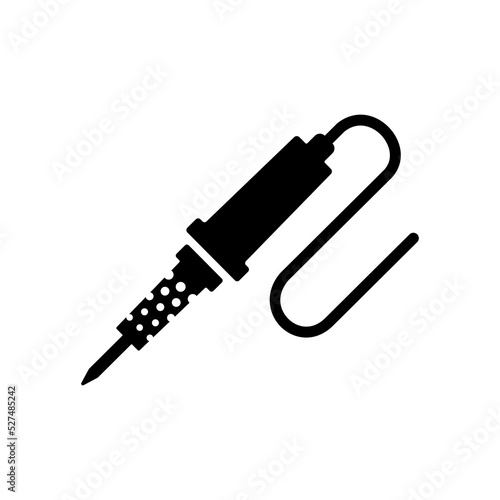 Soldering Icon Or Soldering Iron Icon Vector Silhouette Flat Design On White Background