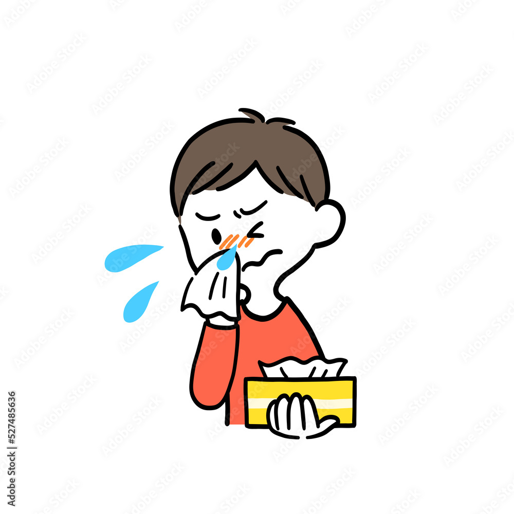 鼻水が止まらない男の子 鼻水が止まらない男の子