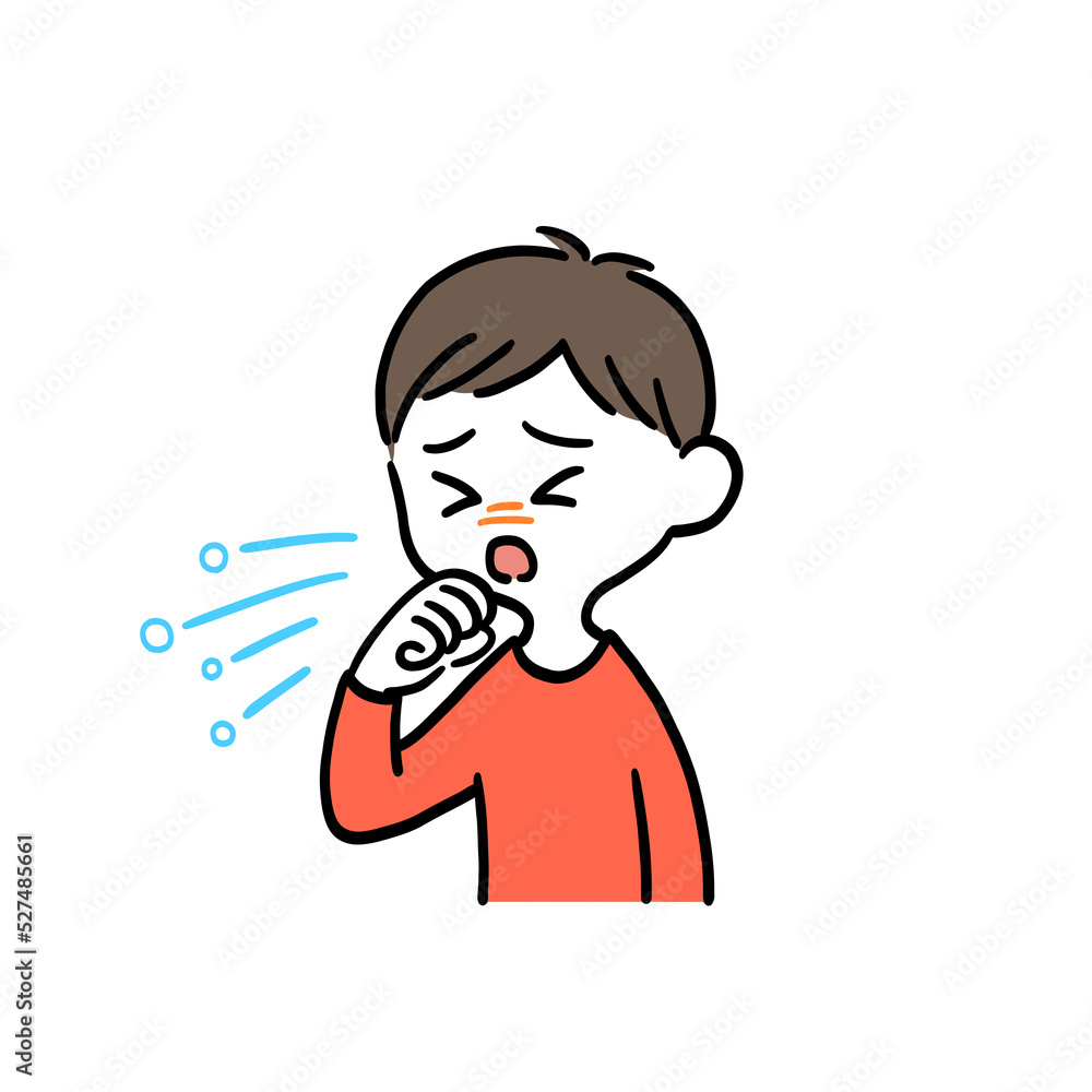 咳やくしゃみが止まらない男の子 咳やくしゃみが止まらない男の子