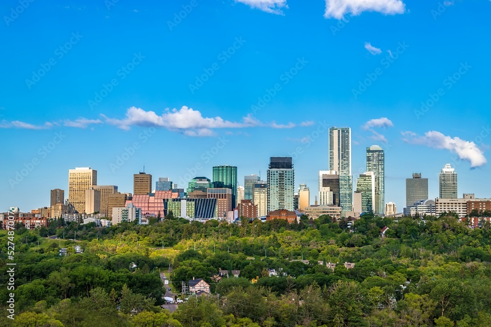 Blue Sky Over The Downtown Edmonton Skyline