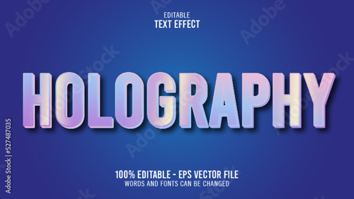 3d holography editable text effect template
