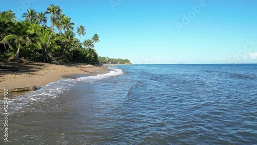 Early morning drone footage of Sandy Beach, Rincon Puerto Rico.  photo