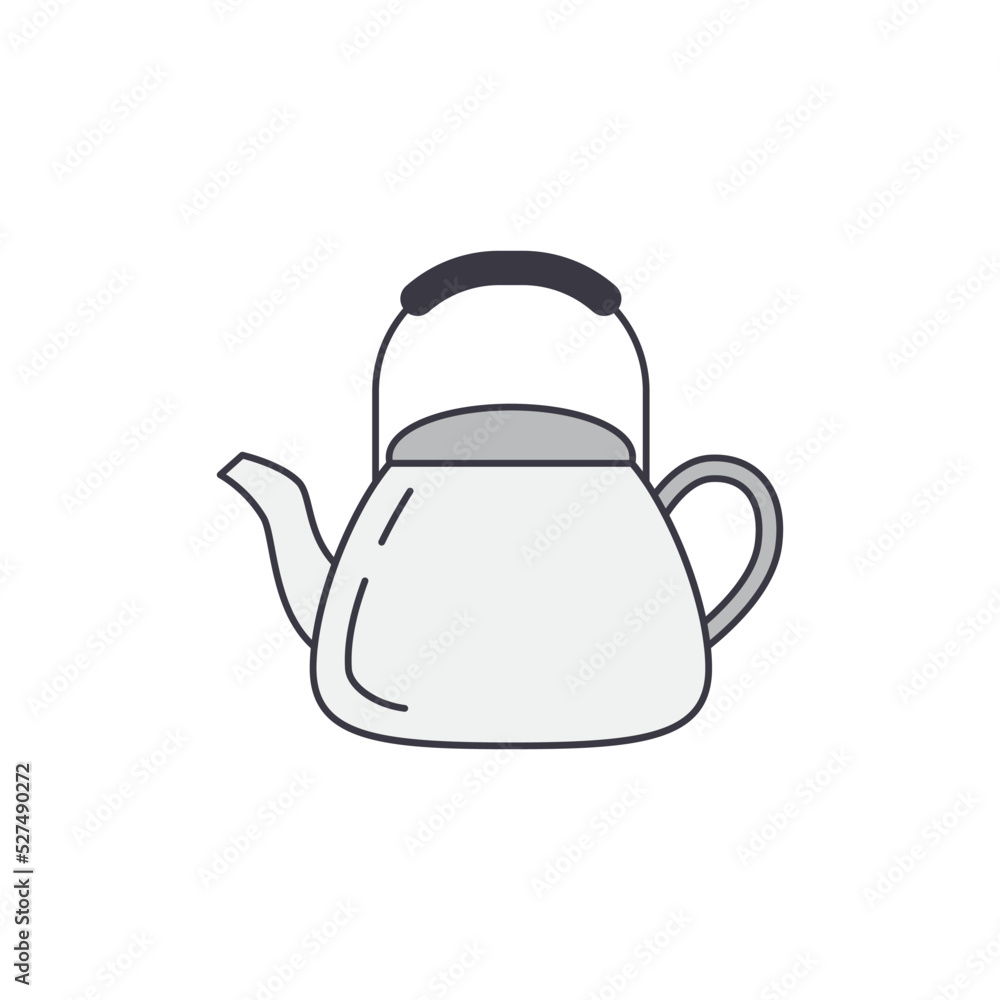 Boiler kettle icon in color, isolated on white background Boiler kettle icon in color, isolated on white background