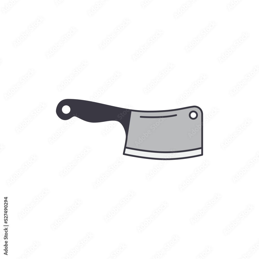 buthcer knife icon in color, isolated on white background buthcer knife icon in color, isolated on white background
