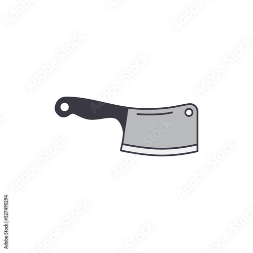 buthcer knife icon in color, isolated on white background 