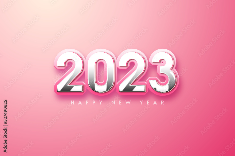 soft silver 2023 happy new year background illustration