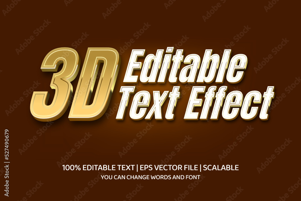Obraz premium Gold 3d text style Editable text effect