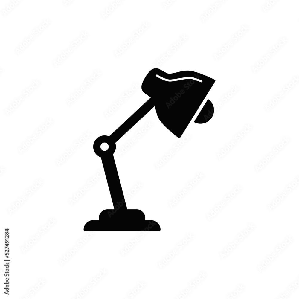 Bedroom lamp, bedside lamp table lamp icon in black flat glyph, filled style isolated on white background Bedroom lamp, bedside lamp table lamp icon in black flat glyph, filled style isolated on white background