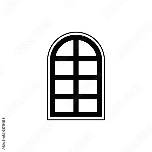 home window icon in black flat glyph  filled style isolated on white background