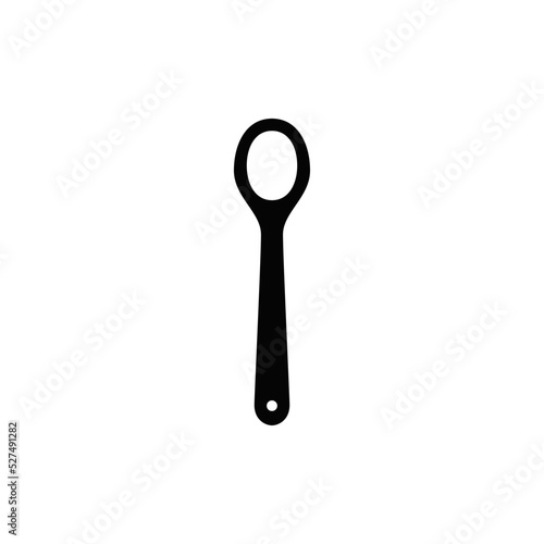 Cooking spoons and spatula icon in black flat glyph, filled style isolated on white background