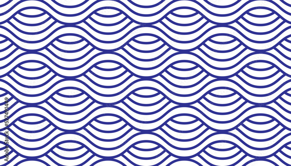 Blue Water wave line pattern background. Traditional Japanese style concept.Vector illustration.