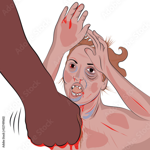 Mistreatment of women, graphic representation of toxic relationships. photo