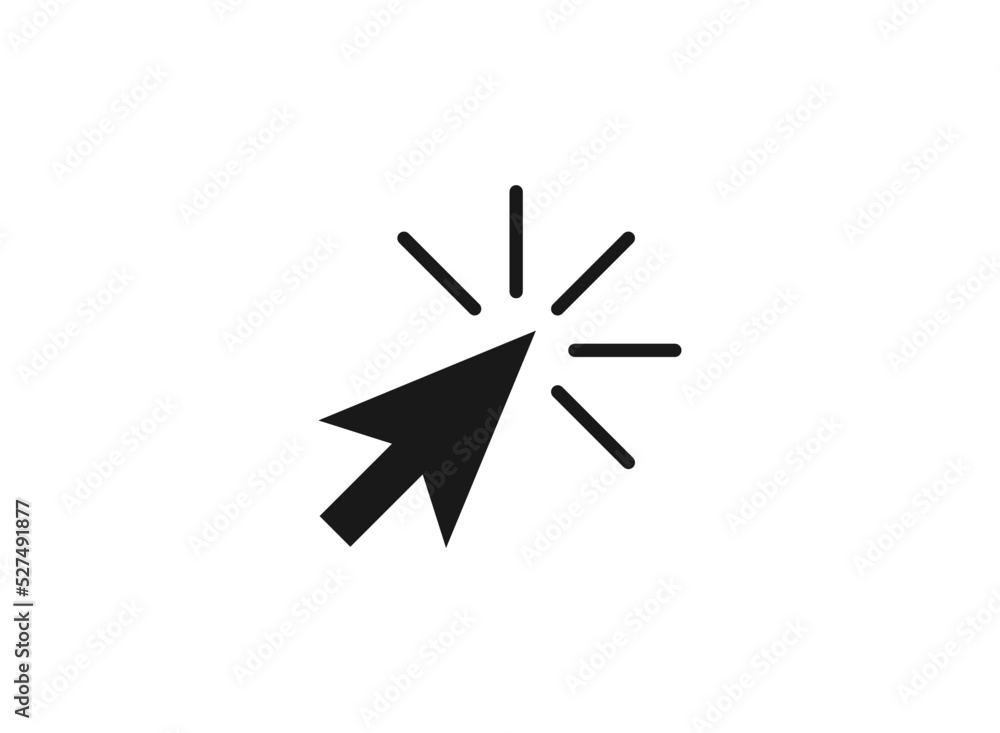 Click icon, Click icon vector, in trendy flat style isolated on white background. Click icon image, Click icon illustration. Click icon, Click icon vector, in trendy flat style isolated on white background. Click icon image, Click icon illustration.