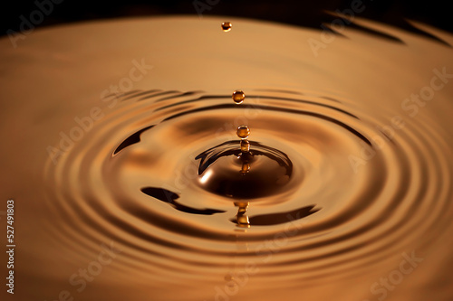 Water Droplet Ripple Brown Coffee