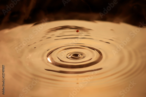 Water Droplet Ripple Brown Coffee