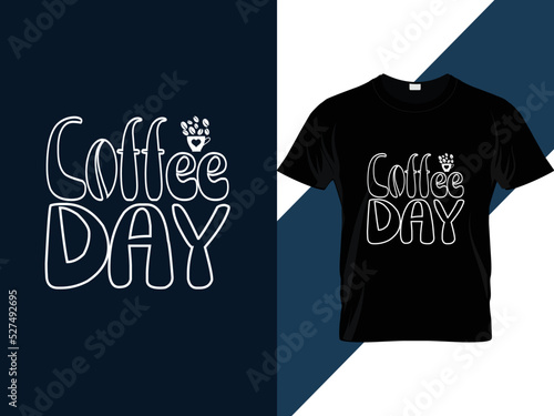Coffee day typography t shirt design 